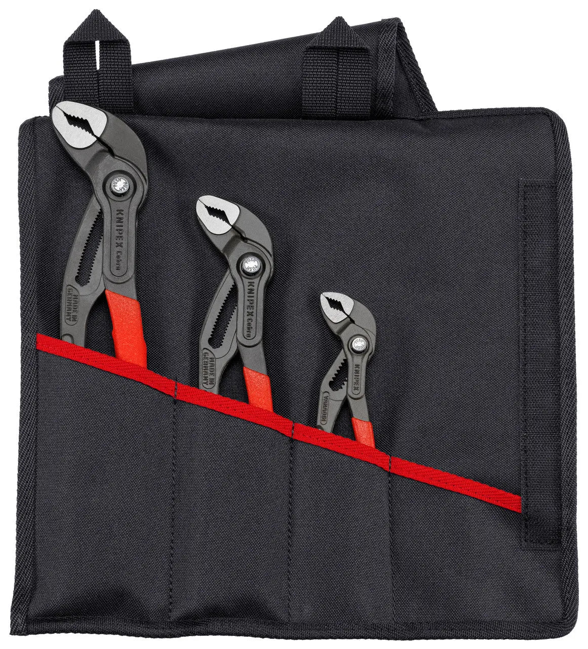 KNIPEX 3 Pc Cobra Water Pump Pliers Set in Tool Roll - 00 19 55 S8 Knipex