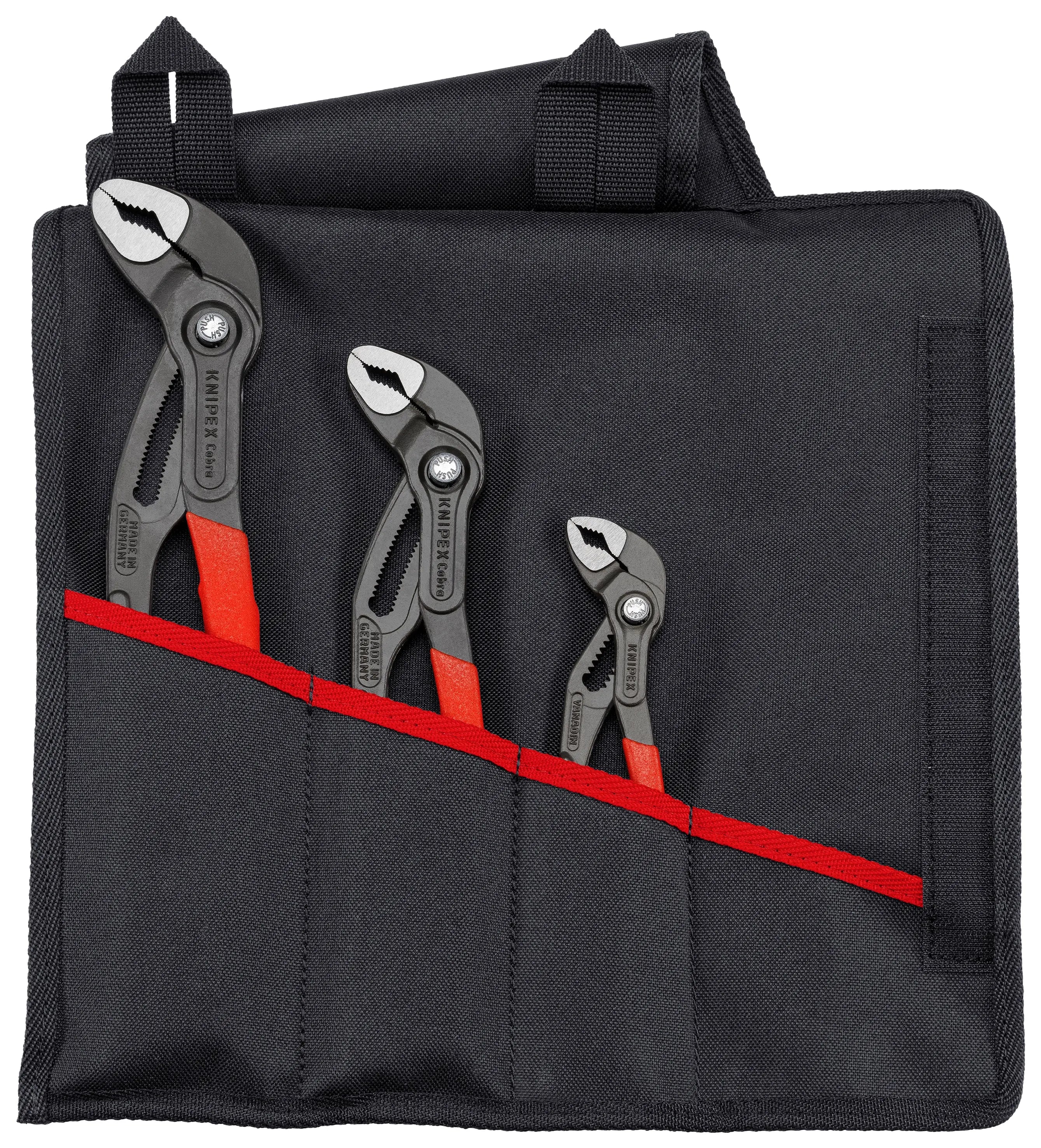 KNIPEX 3 Pc Cobra Water Pump Pliers Set in Tool Roll - 00 19 55 S9 Knipex