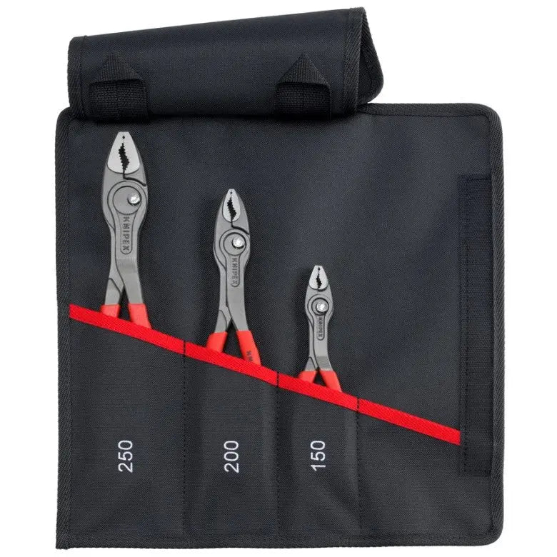 Knipex Set of 3 Plastic Dipped TwinGrip Pliers with Tool Roll, 6, 8, 10 in - KN 00 19 61 V01 Knipex