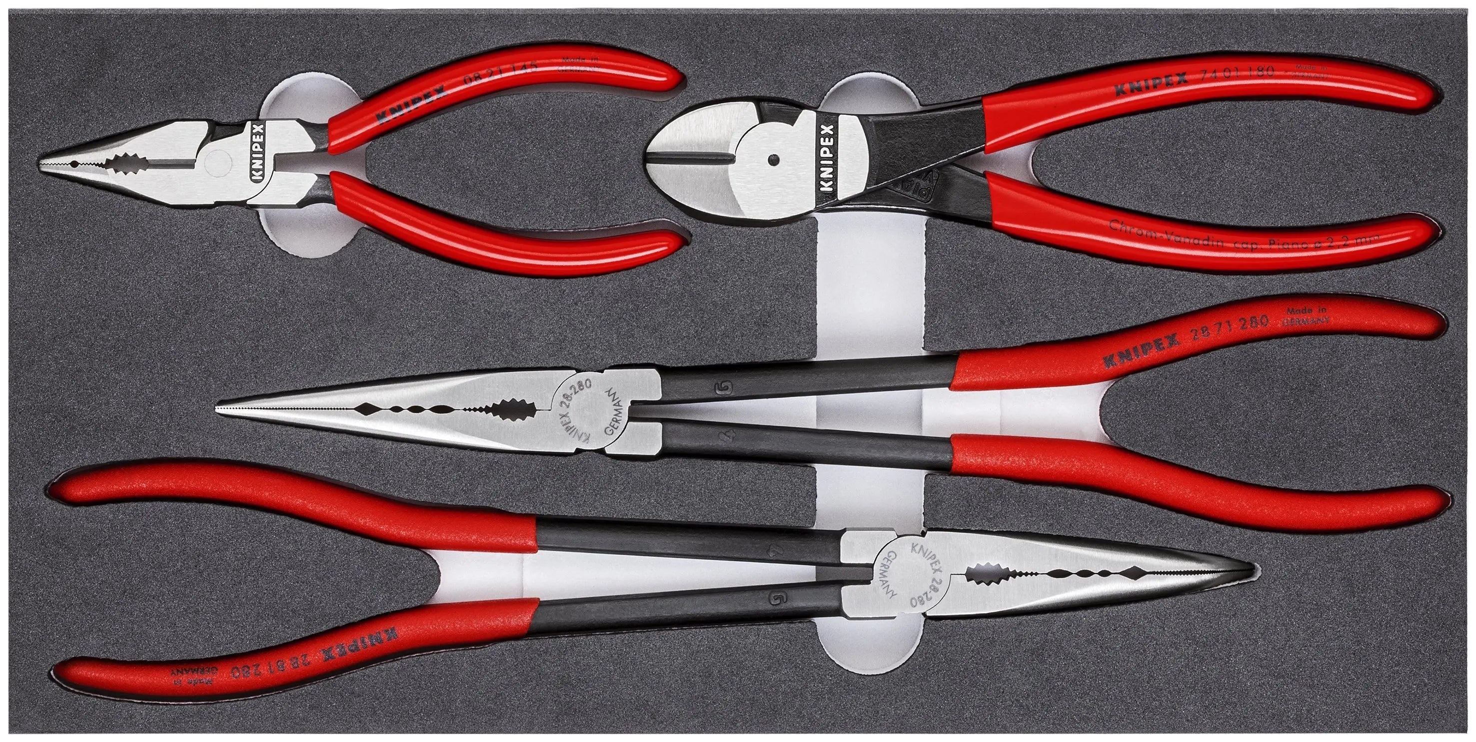 Knipex 00 20 01 V16 KN | 4 Pc Automotive Pliers Set in Foam Tray Pliers Set Knipex