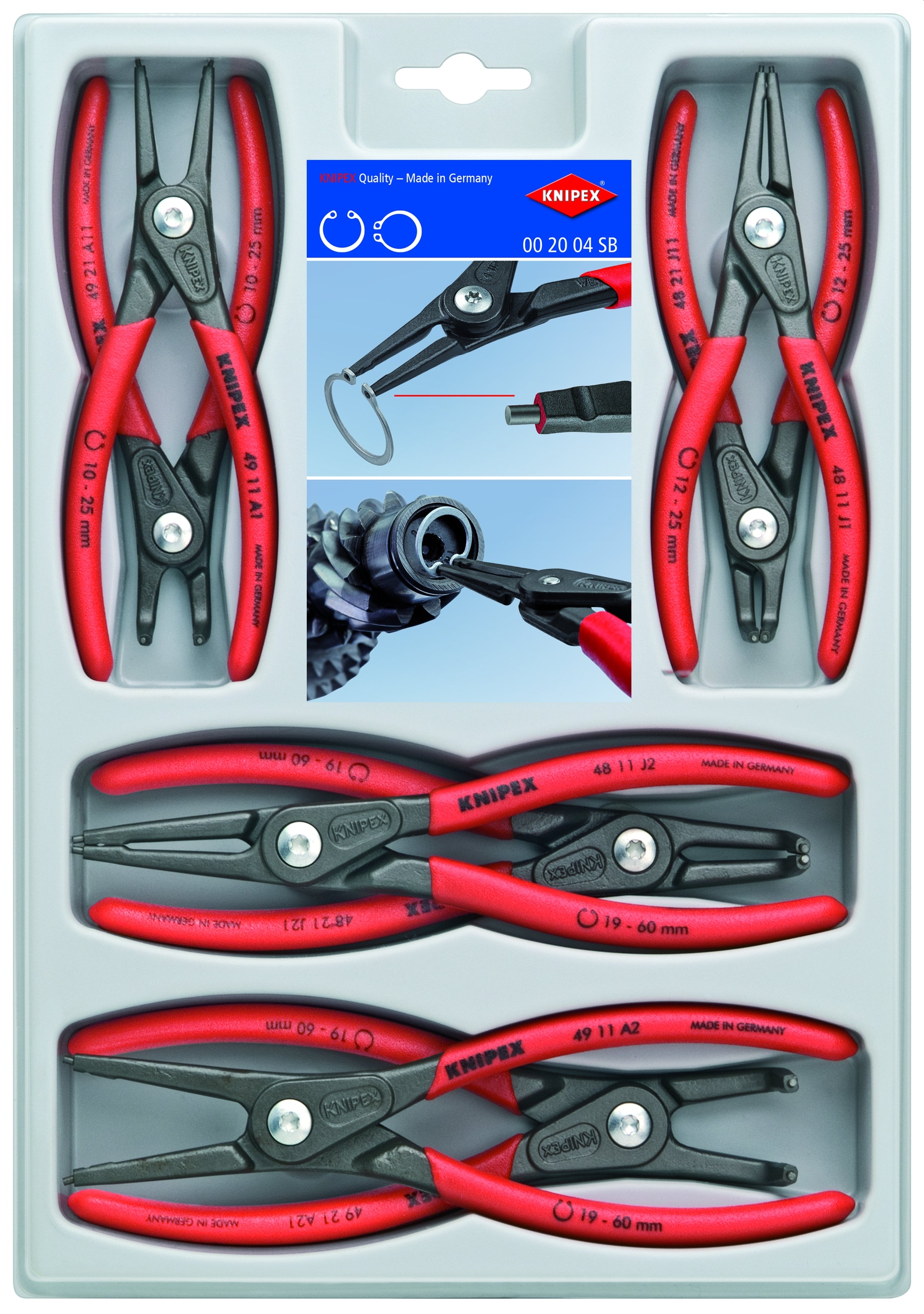 Knipex Set of 8 Precision Circlip Pliers - KN 00 20 04 SB
