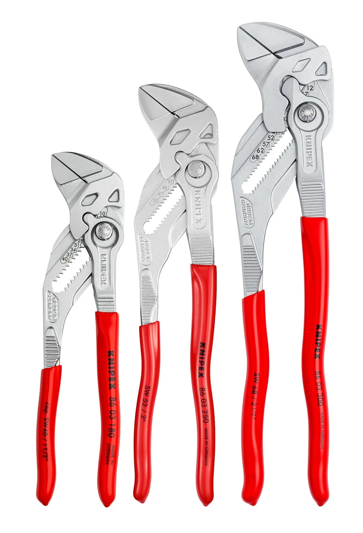Knipex 00 20 06 US2 KN | 3 Pc Pliers Wrench Set (7, 10, & 12) Pipe Wrench Set Knipex
