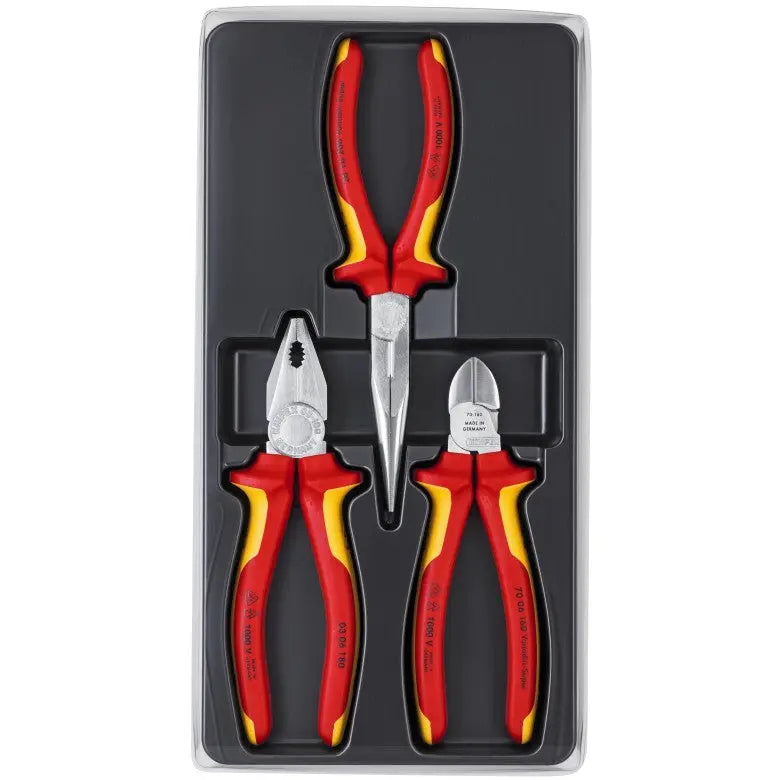 Knipex Set of 3 1000V Insulated Plier Tools - KN 00 20 12 Knipex