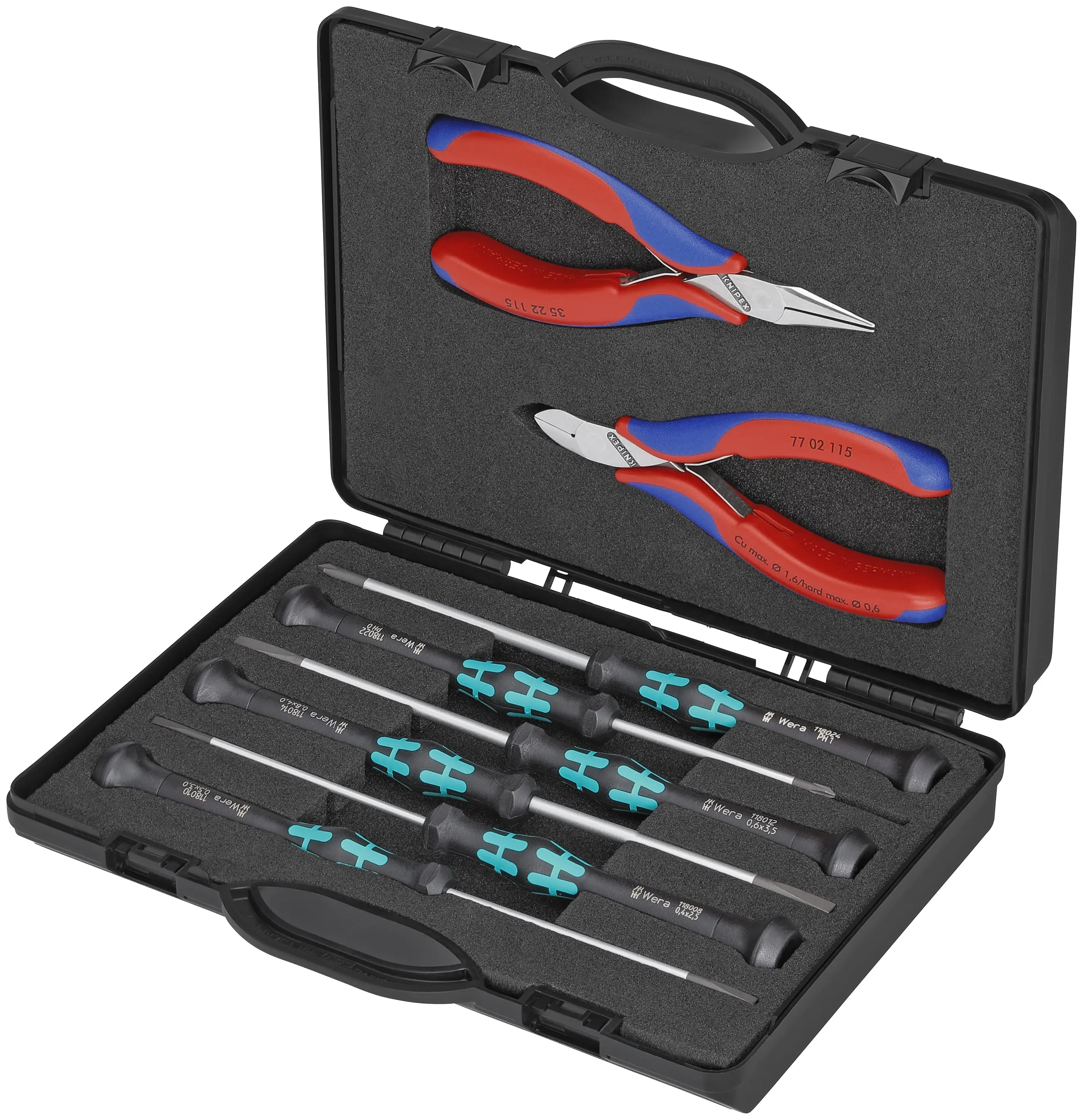 Knipex 00 20 18 KN | 8 Pc ESD Tool Set In Case With Foam Knipex