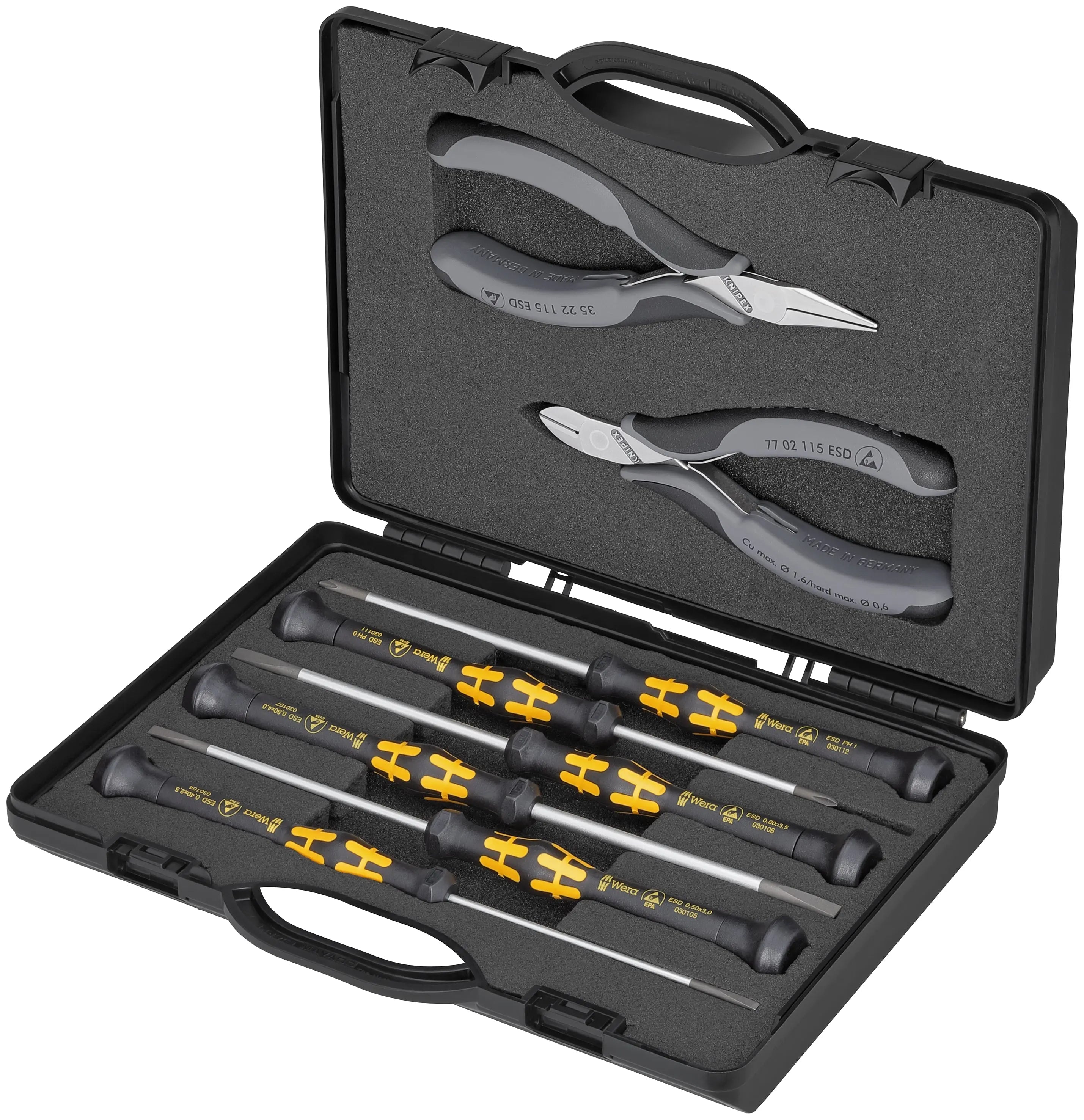 Esd Tools Box Set Knipex 00 20 18 ESD KN | 8 Pc Electronics ESD Tool Set ESD In Plastic ...