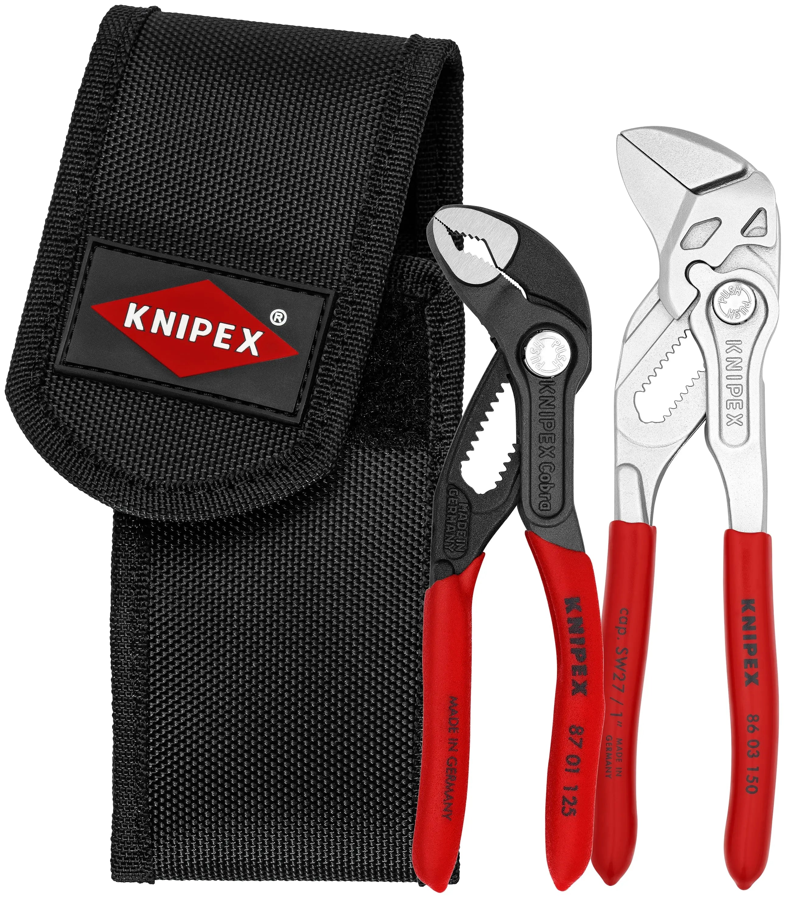 Knipex 00 20 72 V01 KN | 2 Pc Mini Pliers In Belt Pouch (86 03 150 & 87 01 125) Knipex