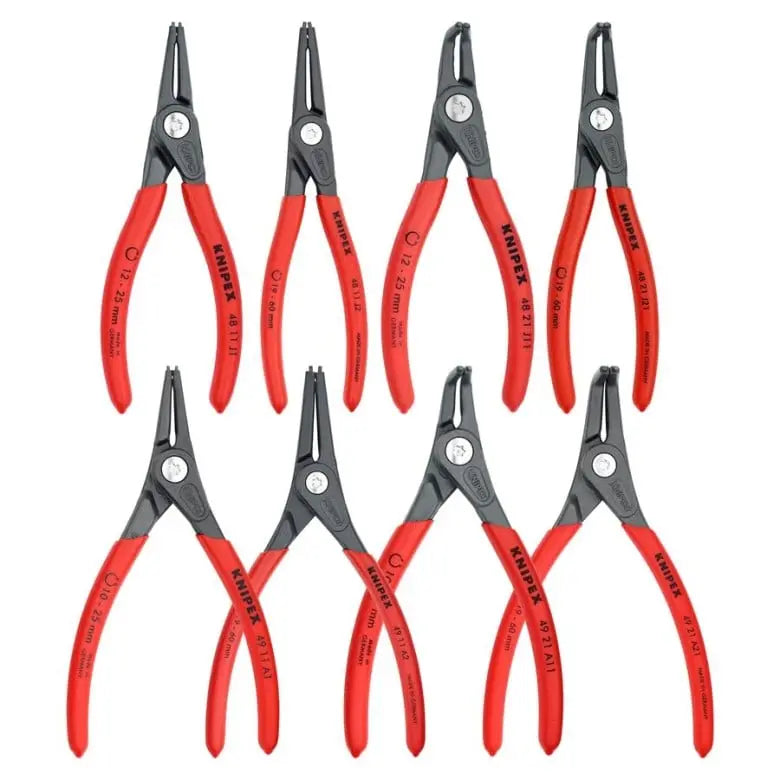 Knipex Set of 8 Precision Snap Ring Plier with Foam Case - KN 00 21 25 Knipex