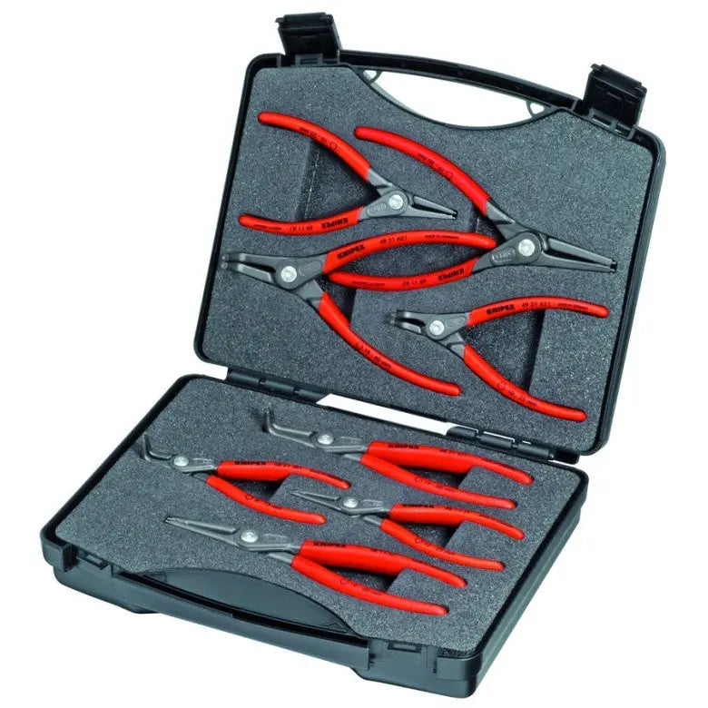 Knipex Set of 8 Precision Snap Ring Plier with Foam Case - KN 00 21 25 Knipex