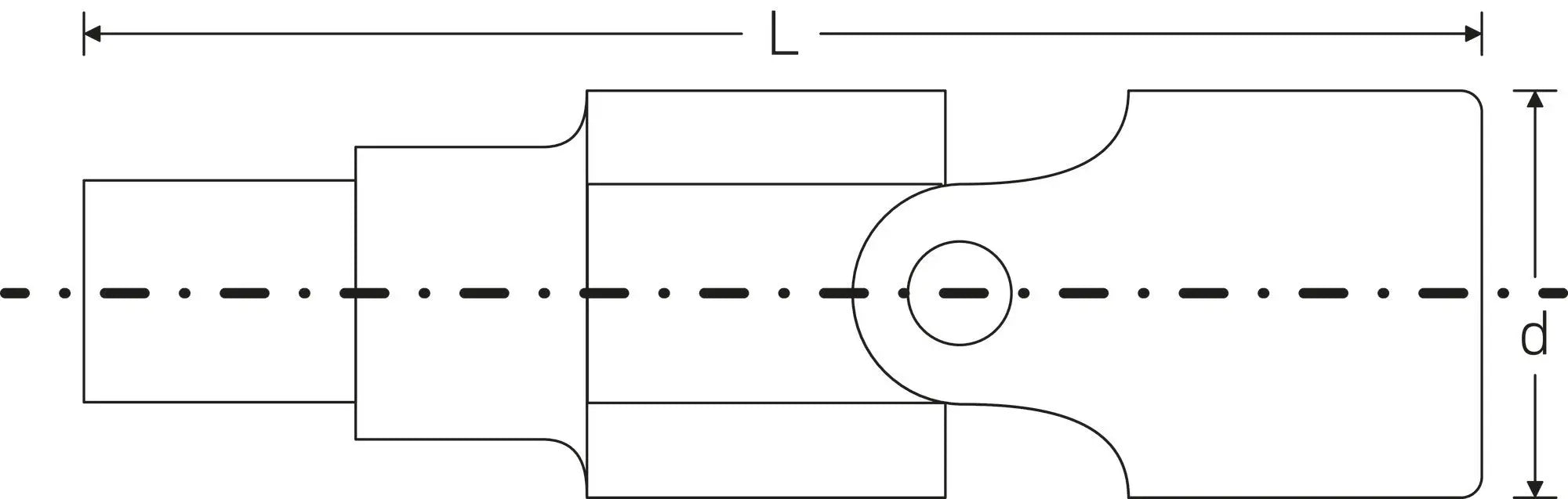 Stahlwille 3/4 in Square Drive Universal Joint, Length 109mm - ST 15020000 Stahlwille