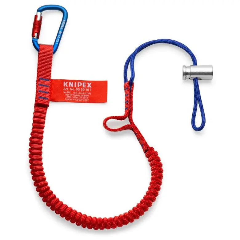 KNIPEX 38" Tool Tethering Lanyard with Captive Eye Carabiner up to 13 lbs. - 00 50 12 T BKA Knipex