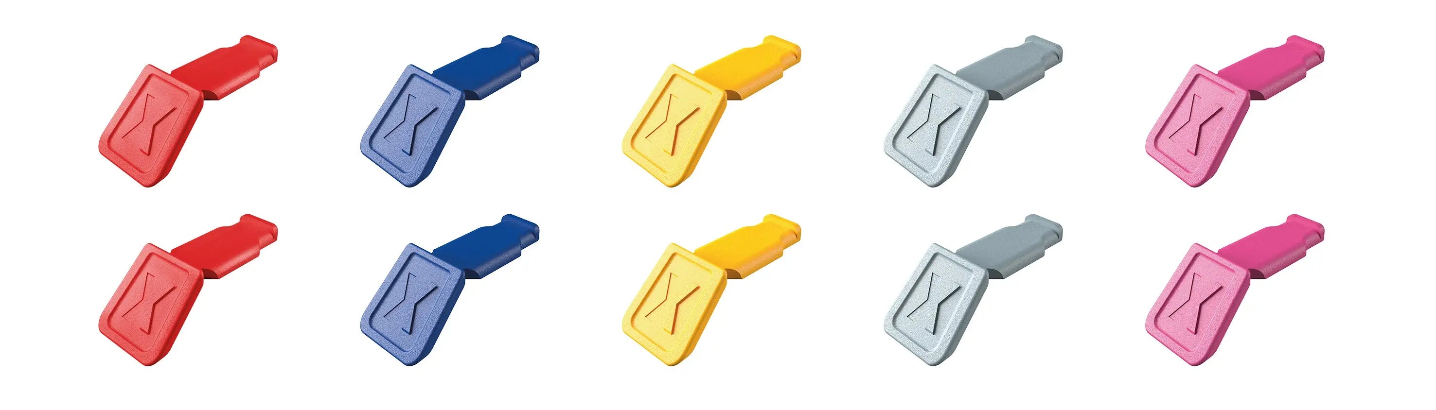 KNIPEX 00 61 10 01 SBA | 10 Pc KNIPEXTEND ColorCode Clips (Red, Blue, Yellow, Light Gray, Magenta) Knipex
