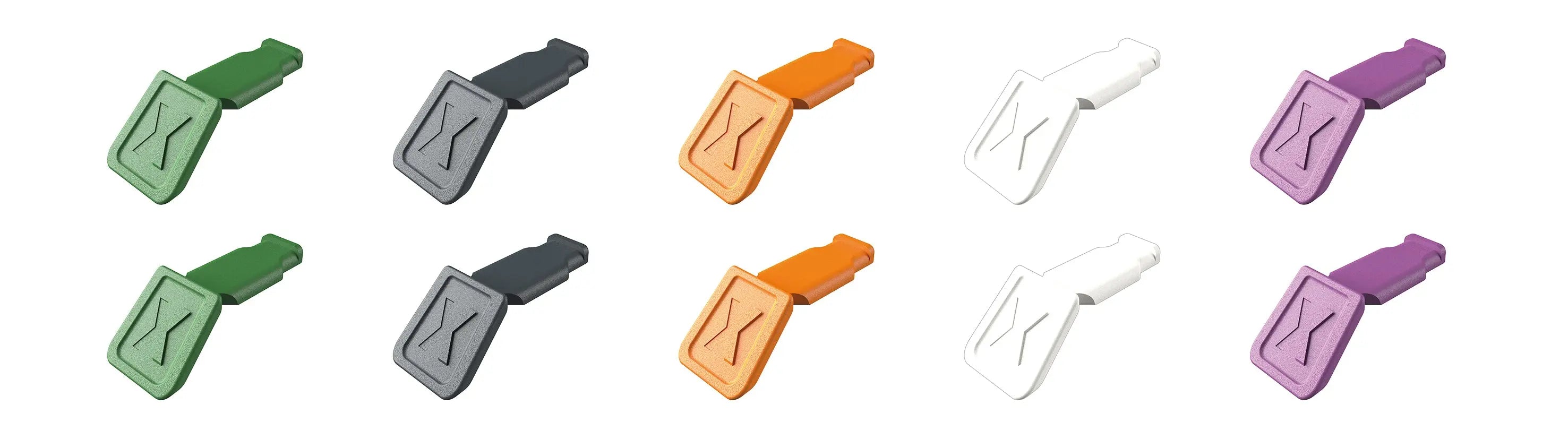 KNIPEX 00 61 10 02 SBA | 10 Pc KNIPEXTEND ColorCode Clips (Green, Dark Gray, Orange, White, Violet) Knipex
