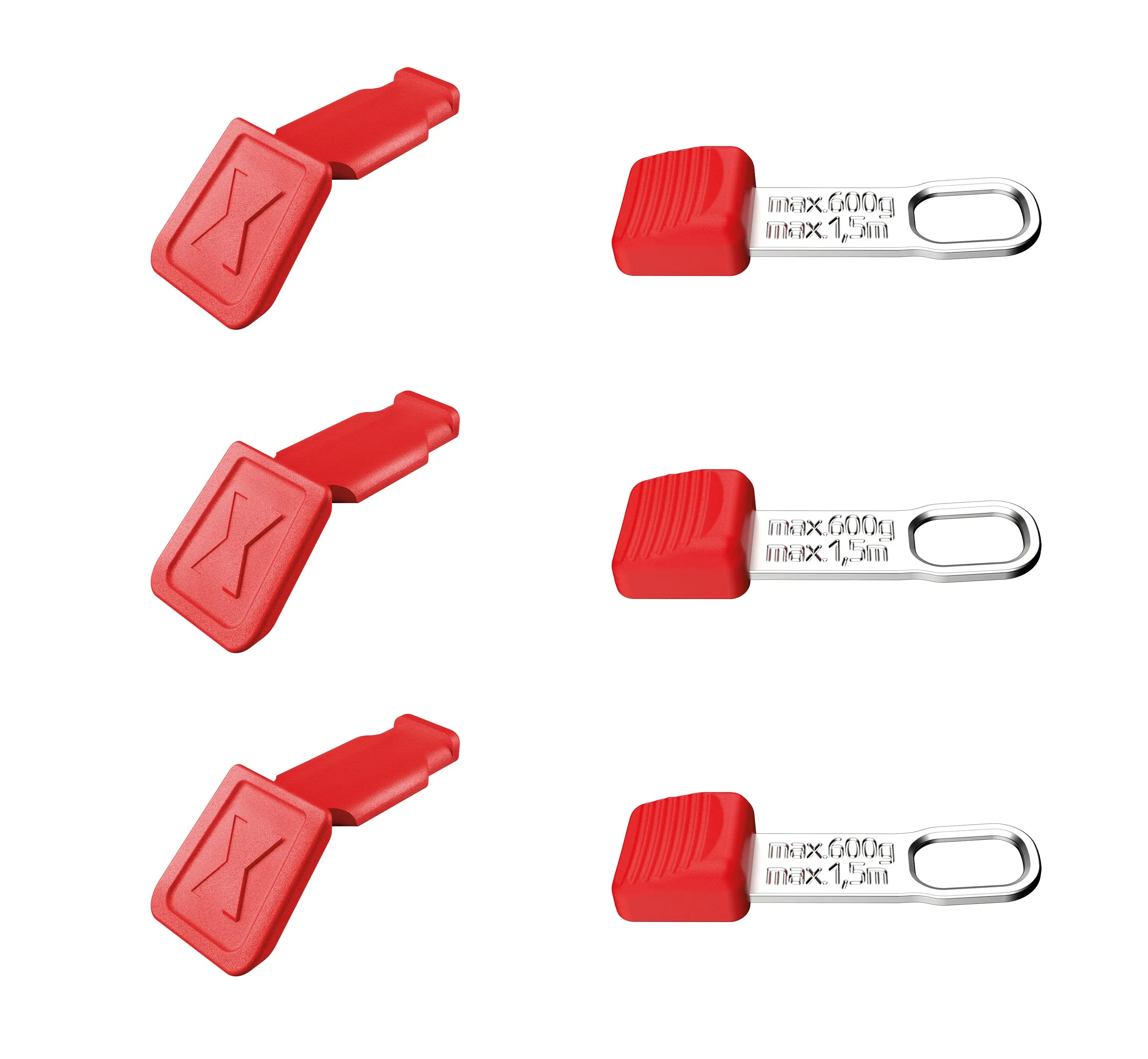 KNIPEX 00 63 06TCR SBA | 6 Pc KNIPEXTEND ColorCoded and TetheredTool Clips, Red Knipex