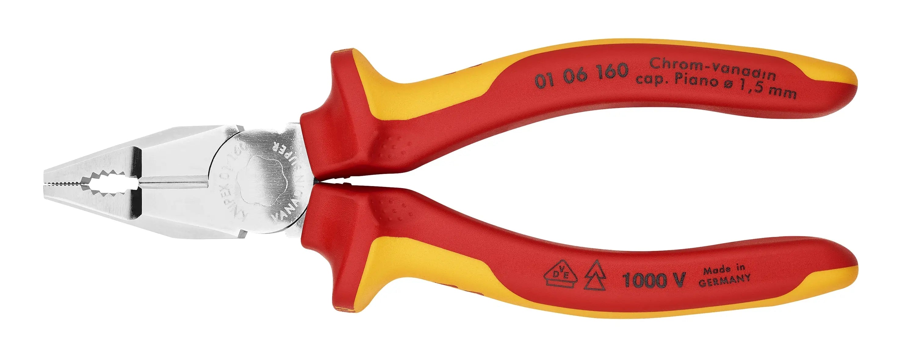 Knipex 01 06 160 KN | Combination Pliers, Chrome, 1000V Insulated Knipex