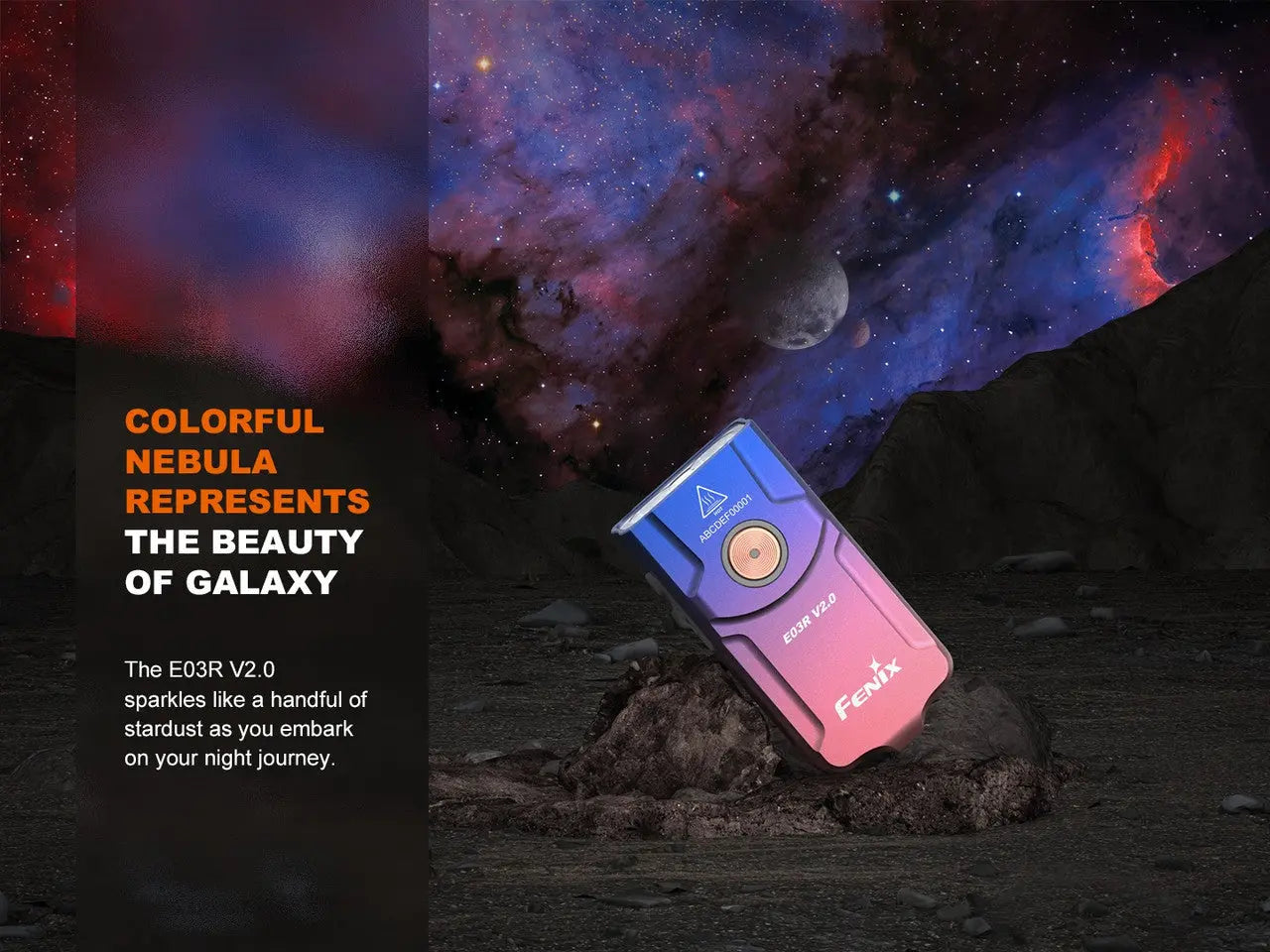 Fenix 500 Lumen Nebula Rechargeable Keychain Light - F FX-E03rv2-Nebula Fenix