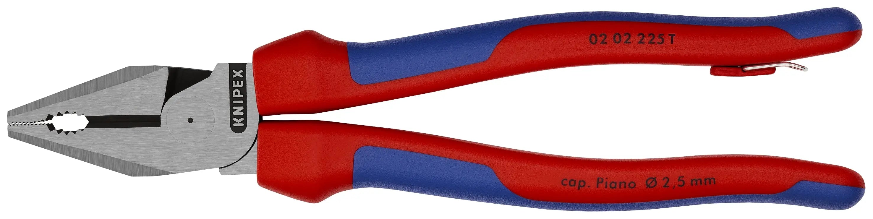 Knipex 02 02 225 T BKA KN | High Leverage Combination Pliers, Multi-Component, Tethered Attachment Knipex