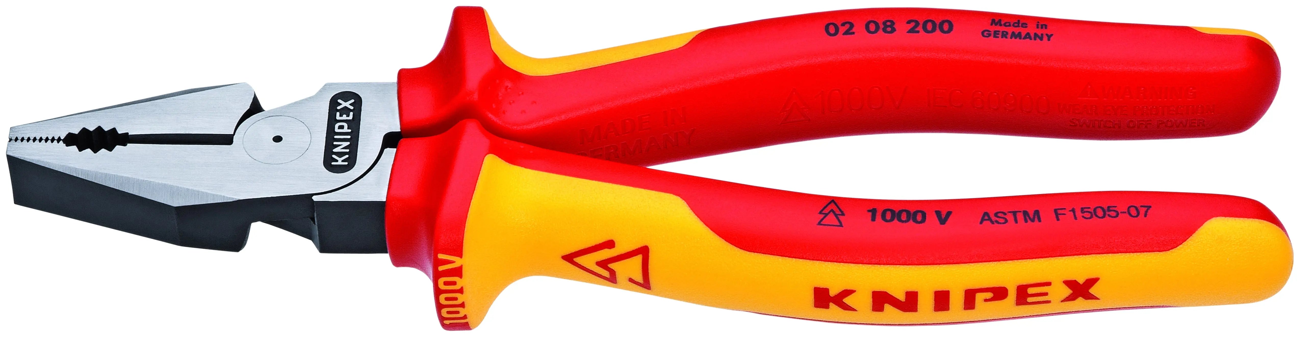 Knipex 02 08 200 US KN | High Leverage Combination Pliers, 1000V Insulated Knipex