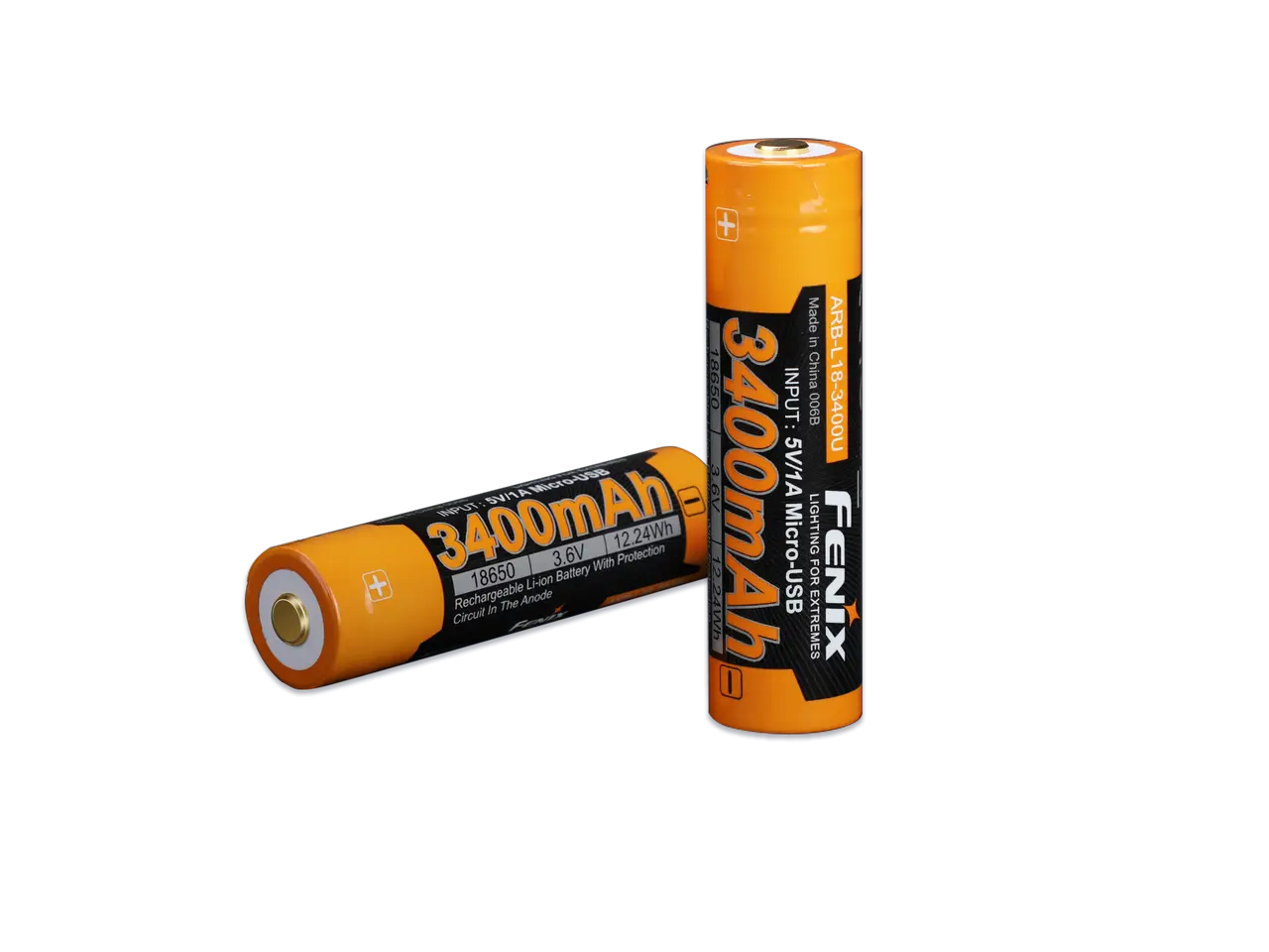 Fenix 18650 USB Rechargeable Battery, 3400mAh - F FX-ARBL183400U Fenix