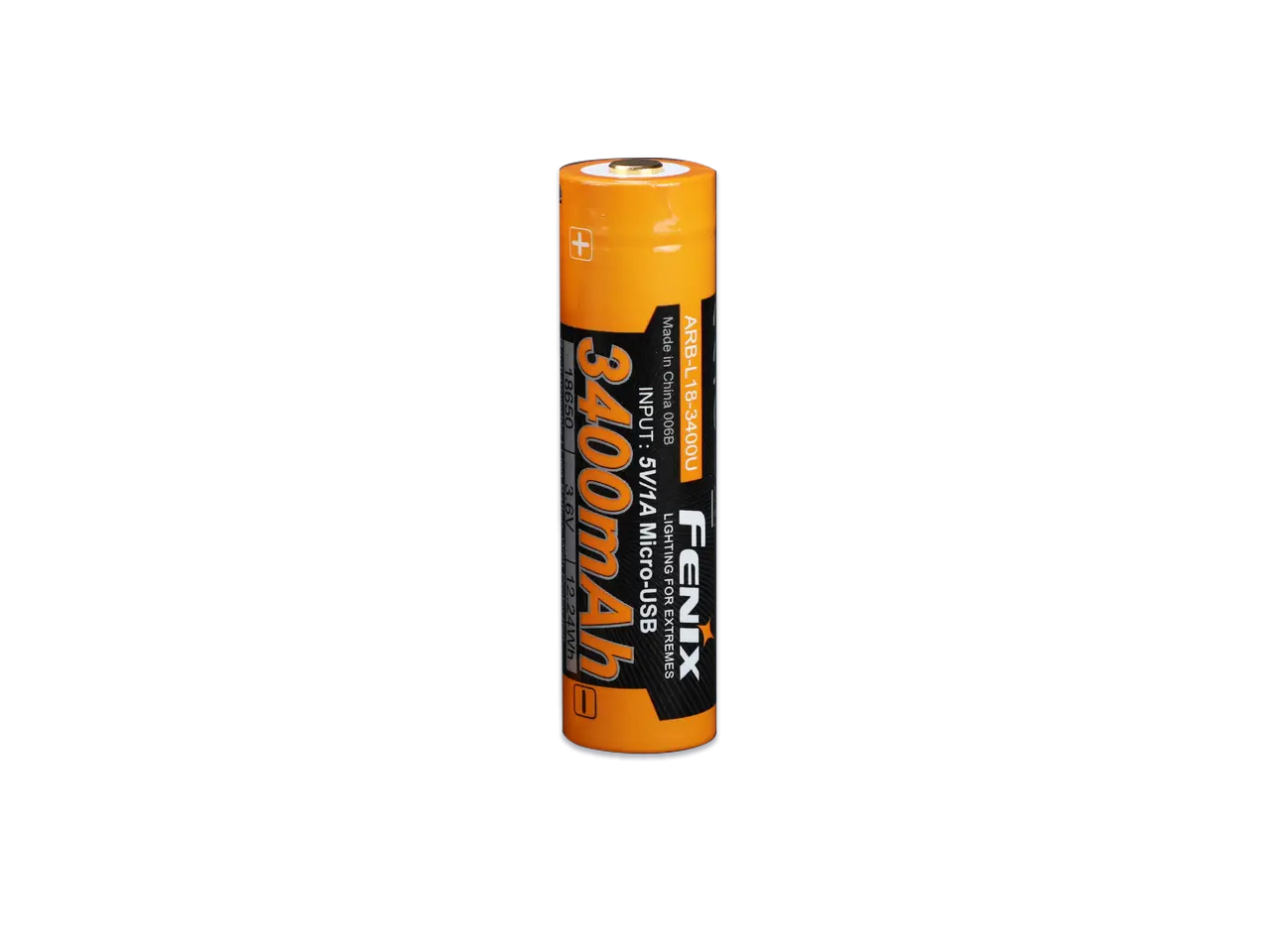 Fenix 18650 USB Rechargeable Battery, 3400mAh - F FX-ARBL183400U Fenix