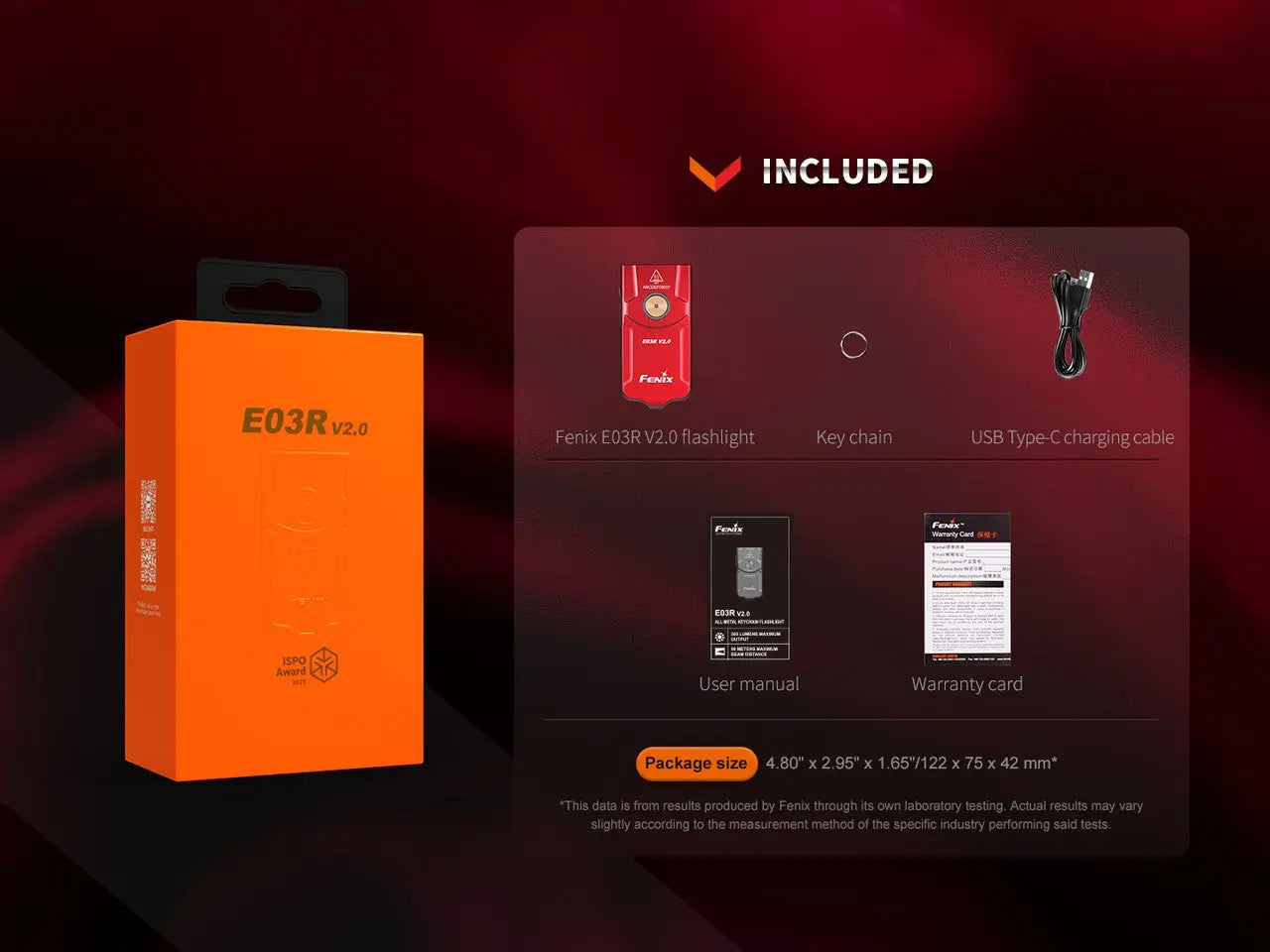 Fenix 500 Lumen Nebula Rechargeable Keychain Light - F FX-E03rv2-Nebula Fenix