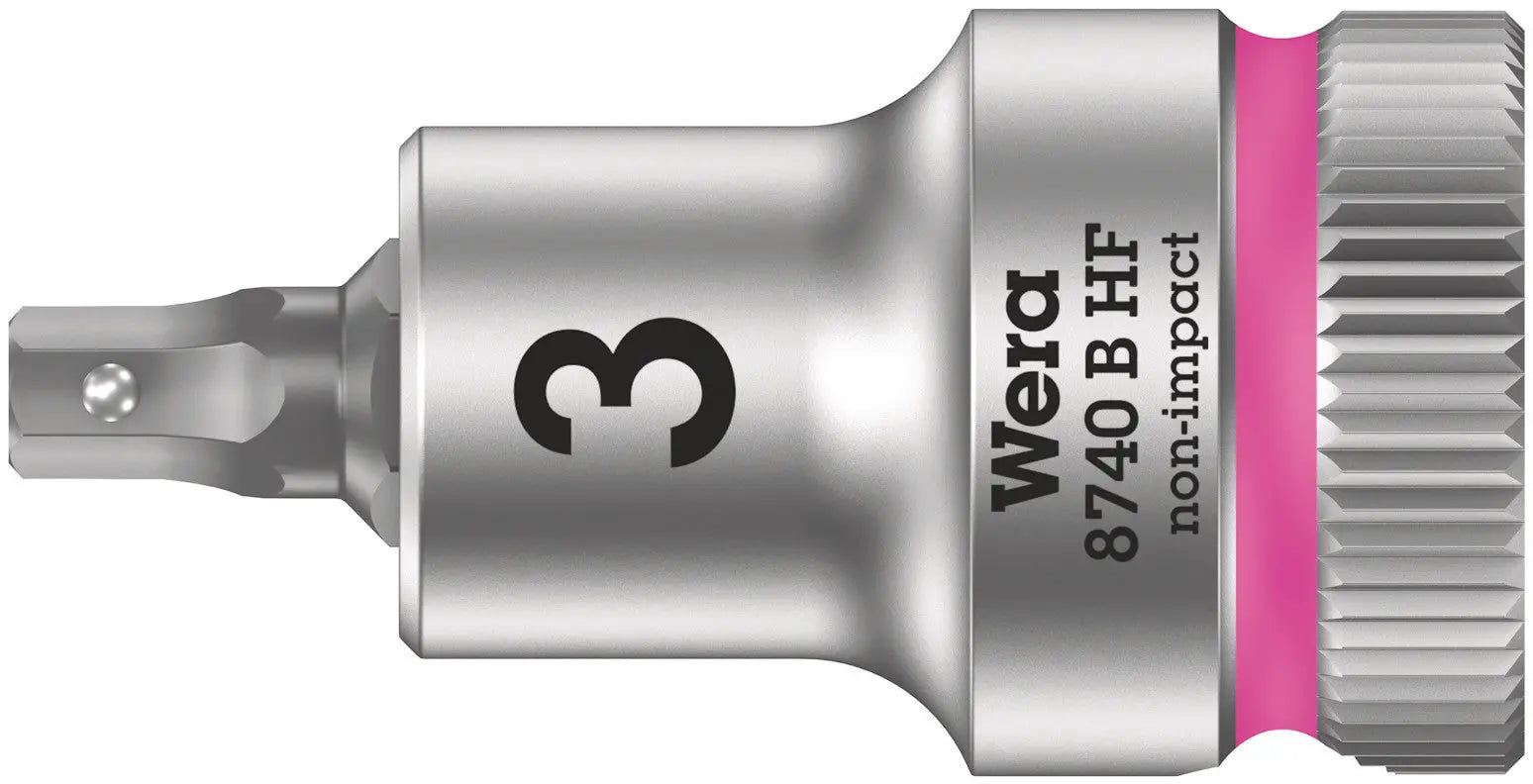 Wera 8740 B HF Hex-Plus SW 3,0 x 35 mm Zyklop bit socket with 3/8" drive holding function 05003030001 Wera