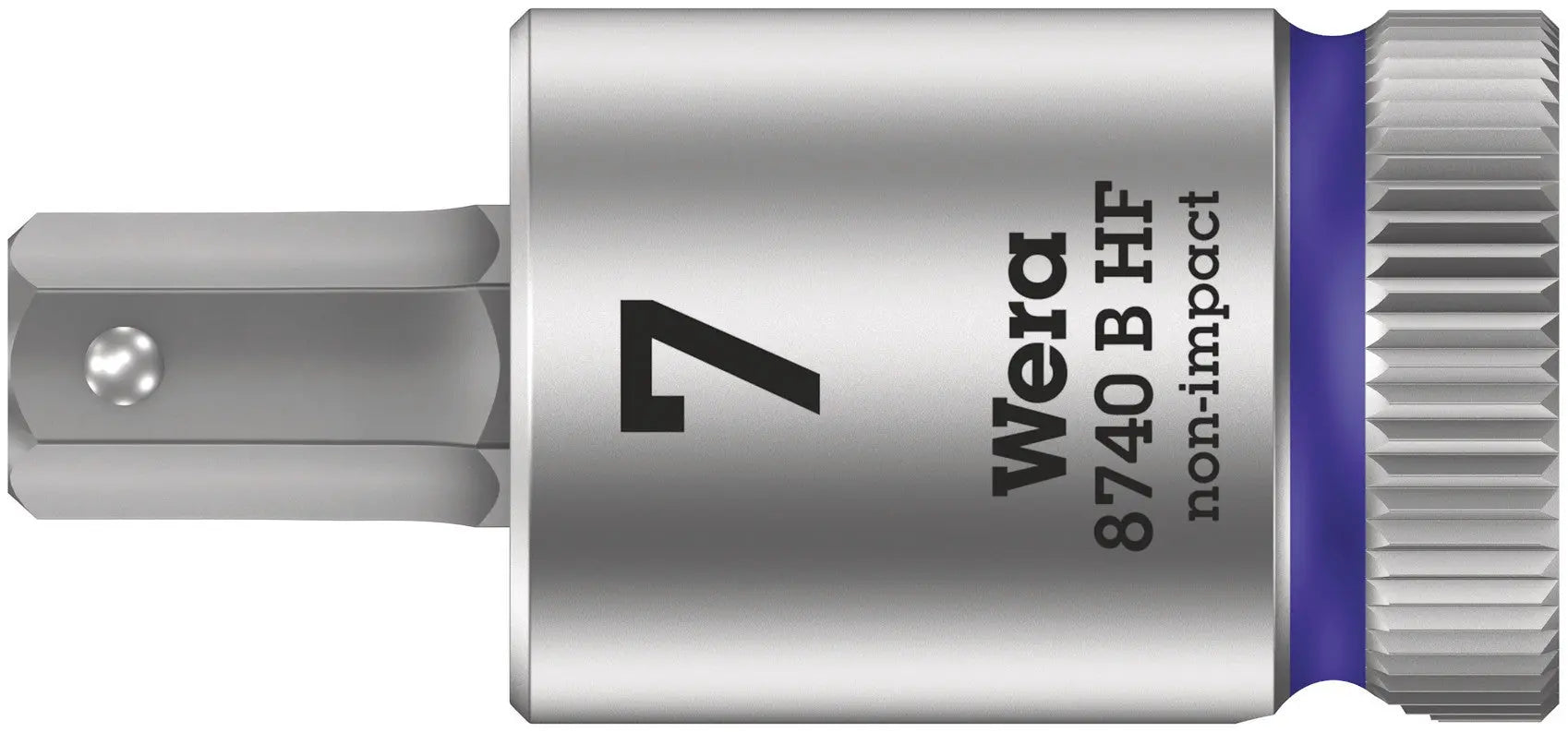 Wera 8740 B HF Hex-Plus SW 7,0 x 38,5 mm Zyklop bit socket with 3/8" drive holding function 05003037001 Wera