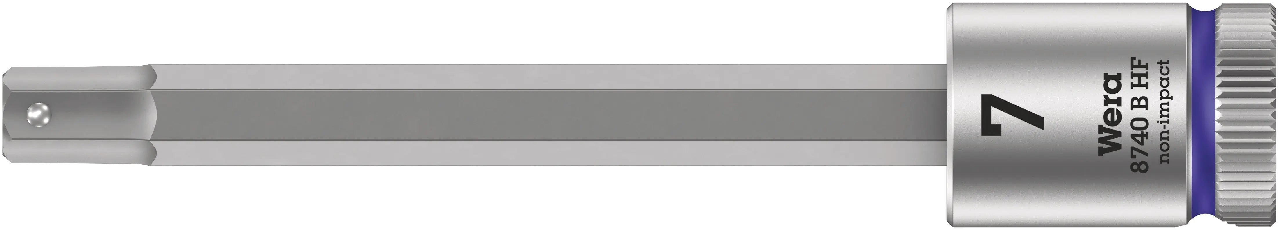 Wera 8740 B HF Hex-Plus SW 7,0 x 100 mm Zyklop bit socket with 3/8" drive holding function 05003038001 Wera