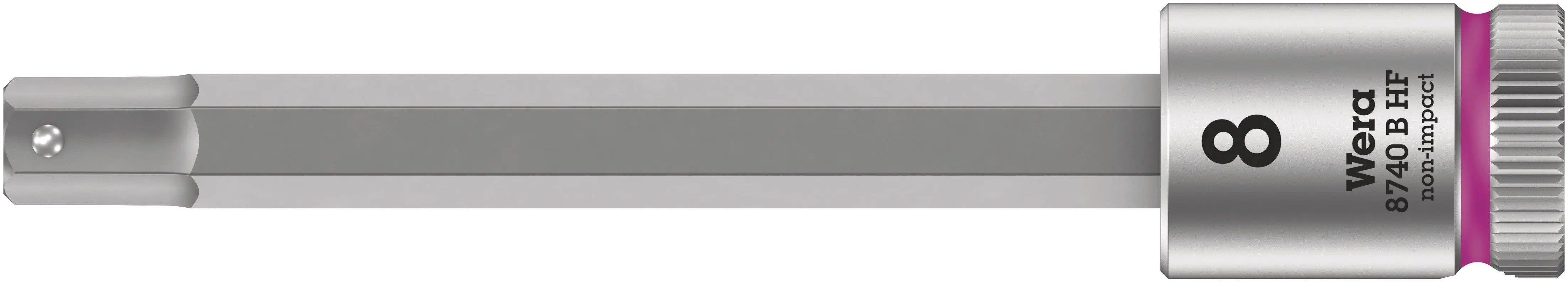 Wera 8740 B HF Hex-Plus SW 8,0 x 100 mm Zyklop bit socket with 3/8" drive holding function 05003040001 Wera
