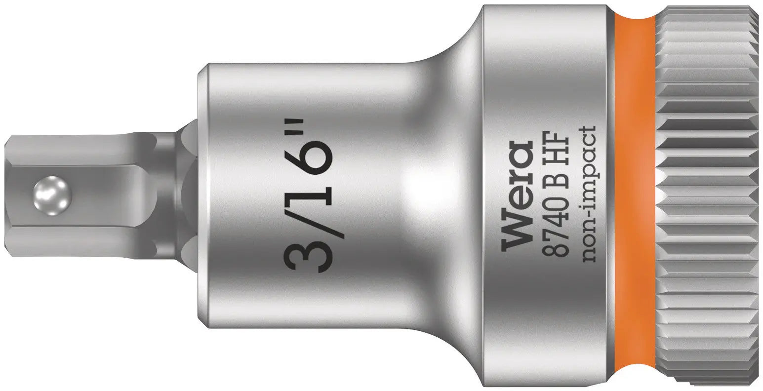 Wera 8740 B HF Hex-Plus SW 3/16" x 35 mm Zyklop bit socket with 3/8" drive holding function 05003085001 Wera