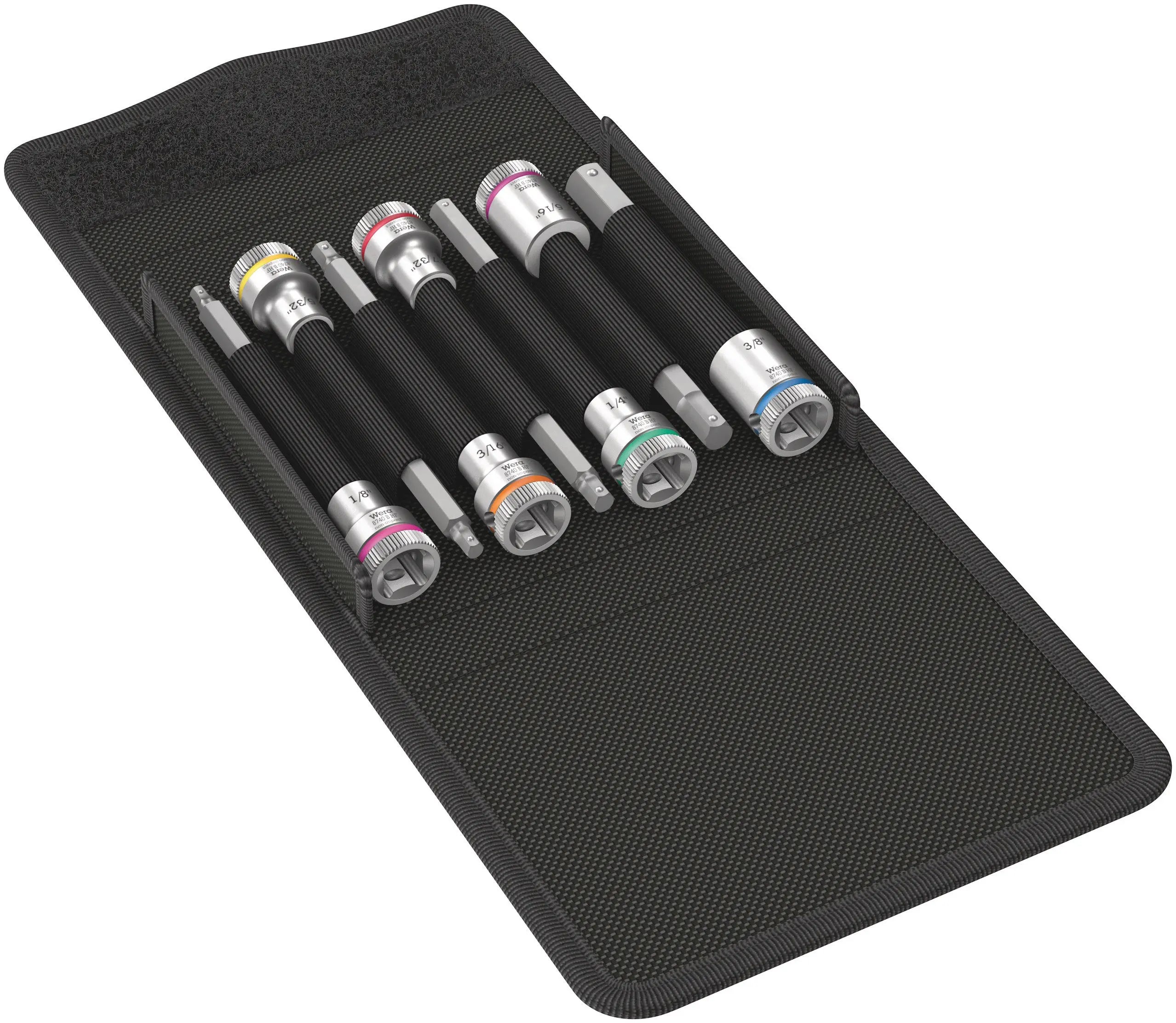 Wera 8740 B HF Imperial 1 Bit socket set 3/8" drive, with holding function 05003181001 Wera