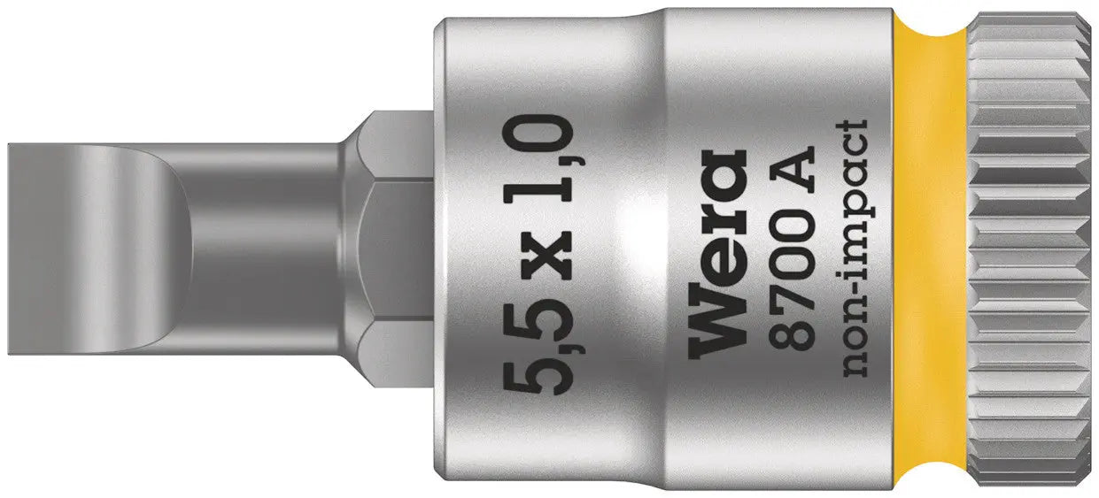 Wera 8700 A FL Zyklop bit socket with 1/4" drive, FL 1,0 x 5,5 x 28 mm 05003321001 Wera
