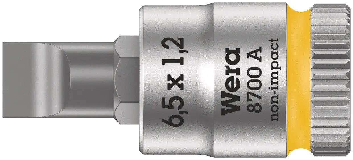 Wera 8700 A FL Zyklop bit socket with 1/4" drive, FL 1,2 x 6,5 x 28 mm 05003322001 Wera