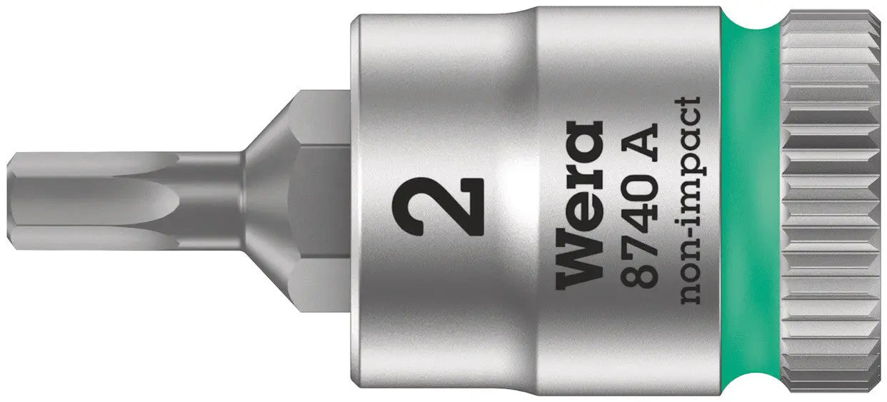Wera 8740 A Zyklop bit socket with 1/4" drive with holding function , 2,0 x 28 mm 05003330001 Wera
