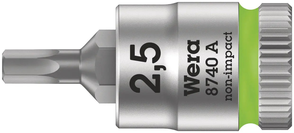 Wera 8740 A Zyklop bit socket with 1/4" drive with holding function , 2,5 x 28 mm 05003331001 Wera
