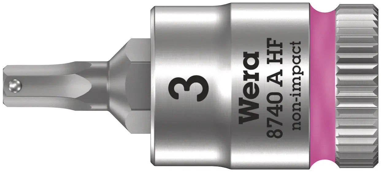 Wera 8740 A HF Zyklop bit socket with 1/4" drive with holding function, 3,0 x 28 mm 05003332001 Wera