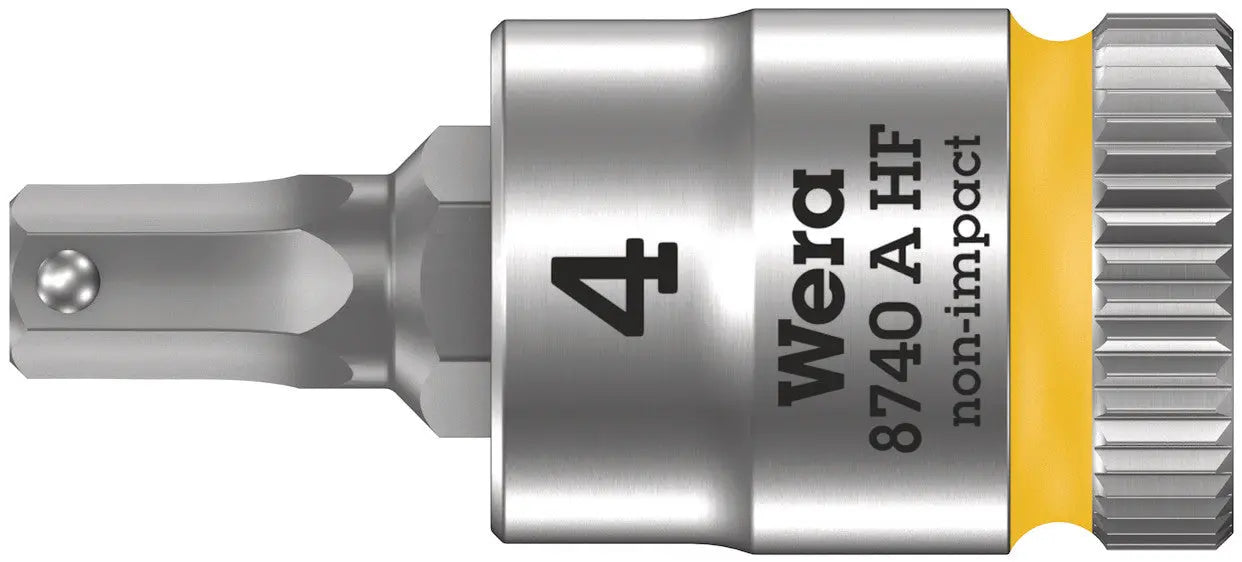 Wera 8740 A HF Zyklop bit socket with 1/4" drive with holding function, 4,0 x 28 mm 05003333001 Wera