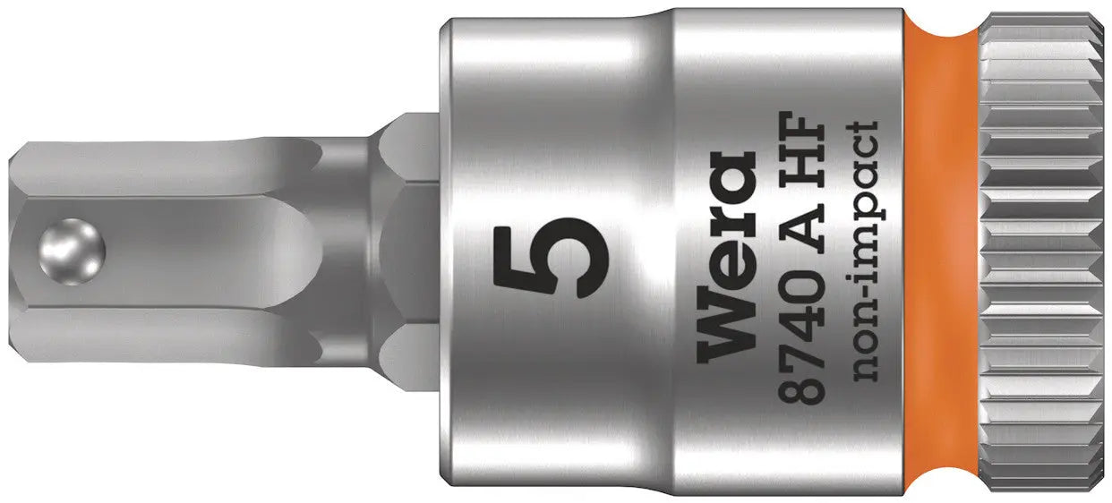 Wera 8740 A HF Zyklop bit socket with 1/4" drive with holding function, 5,0 x 28 mm 05003335001 Wera