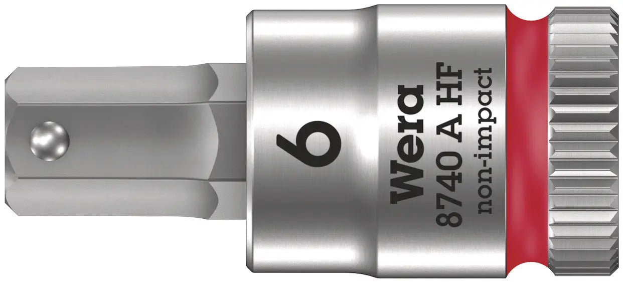 Wera 8740 A HF Zyklop bit socket with 1/4" drive with holding function, 6,0 x 28 mm 05003337001 Wera