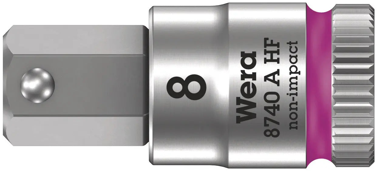 Wera 8740 A HF Zyklop bit socket with 1/4" drive with holding function, 8,0 x 28 mm 05003339001 Wera