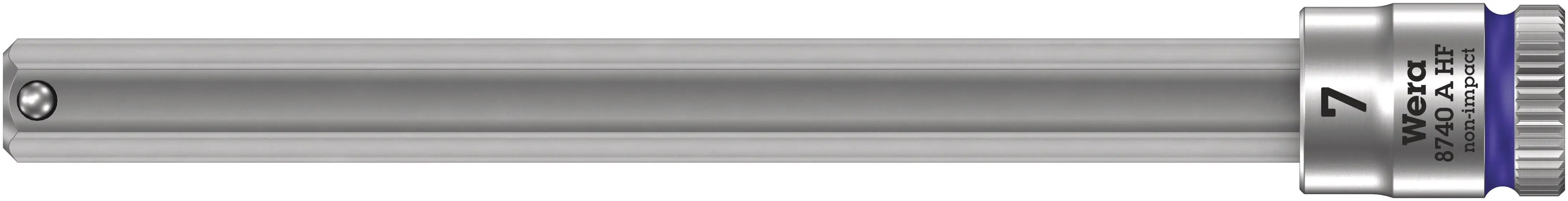 Wera 8740 A HF Zyklop bit socket with 1/4" drive with holding function, 7,0 x 100 mm 05003342001 Wera