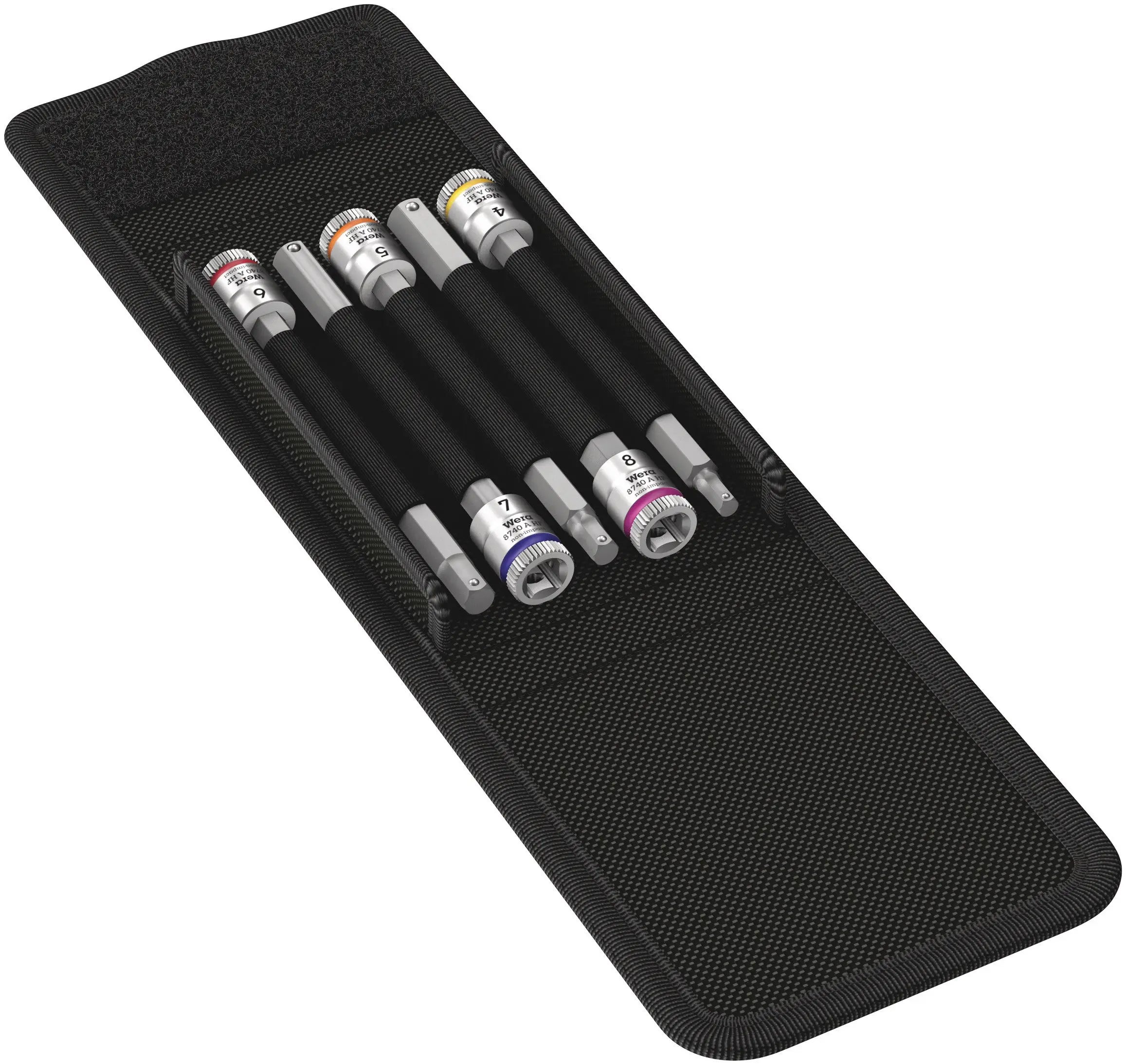Wera 8740 A HF 1 Zyklop bit socket set, with holding function, 1/4" drive, 5 pieces 05003345001 Wera