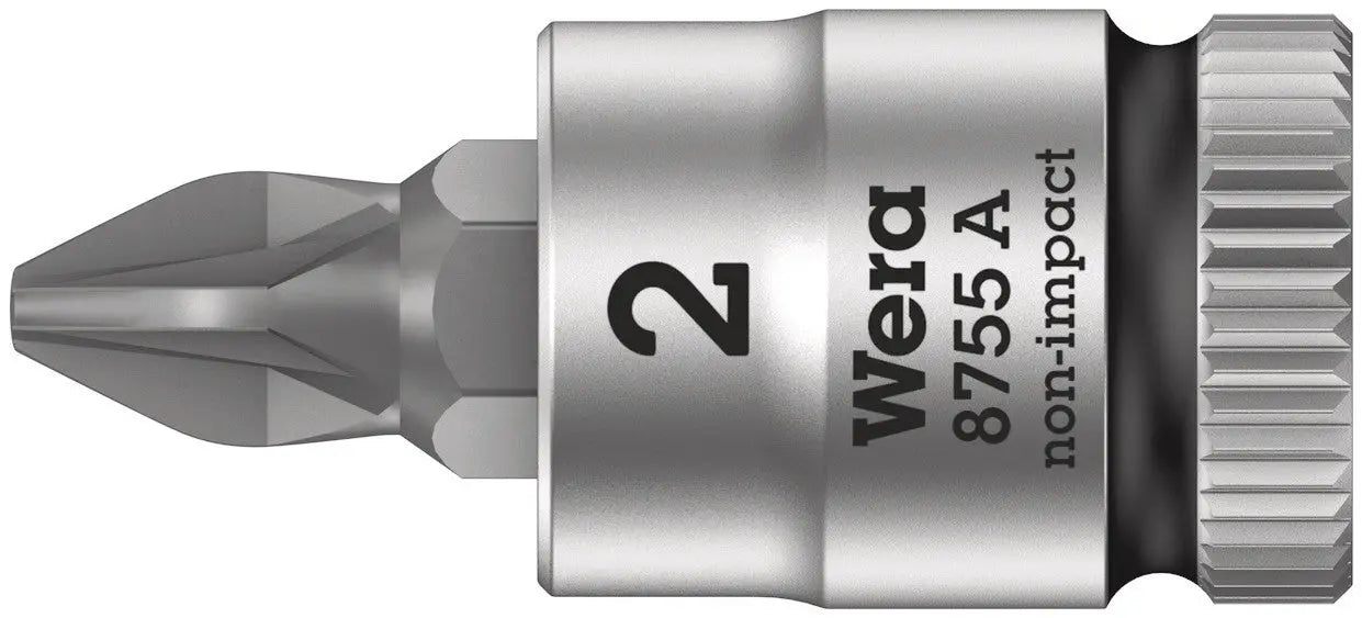 Wera 8755 A PZ Zyklop bit socket with 1/4" drive, PZ 2 x 28 mm 05003354001 Wera