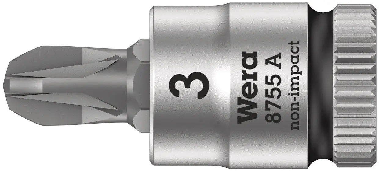 Wera 8755 A PZ Zyklop bit socket with 1/4" drive, PZ 3 x 28 mm 05003355001 Wera