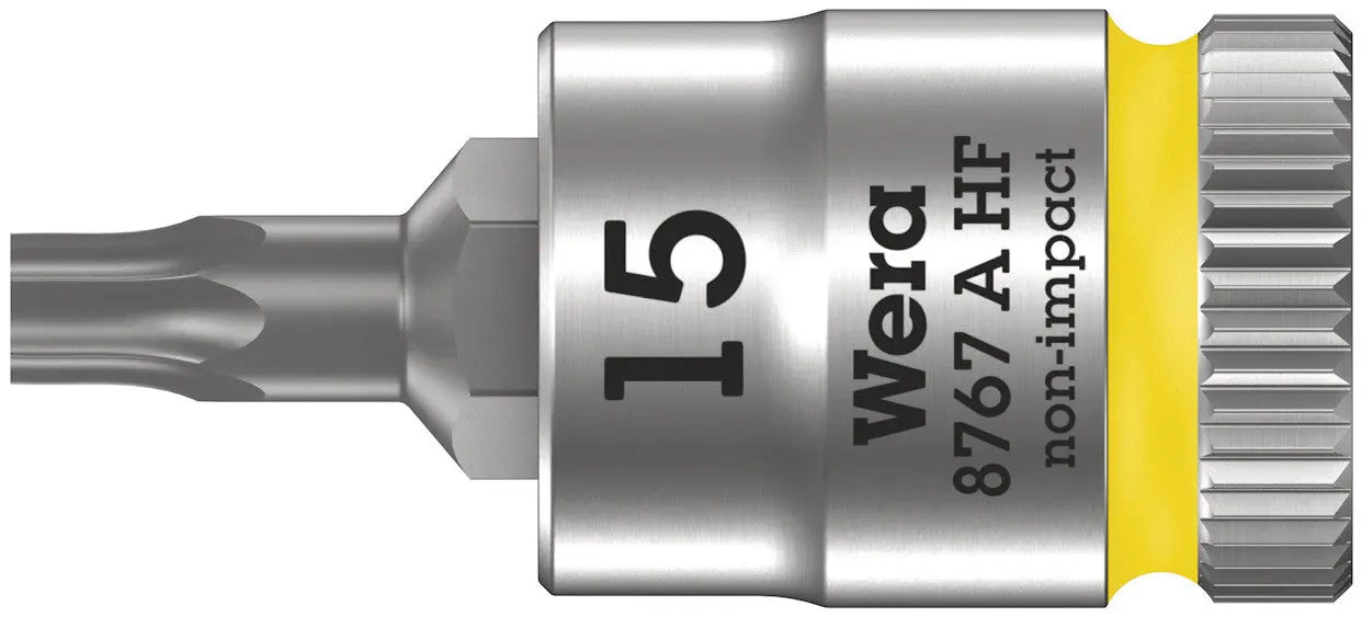 Wera 8767 A HF Torx Zyklop bit socket with 1/4" drive with holding function , TX 15 x 28 mm 05003363001 Wera
