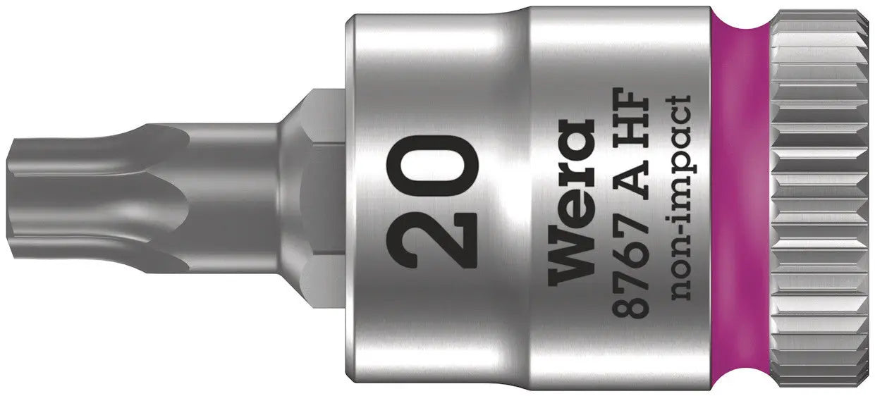 Wera 8767 A HF Torx Zyklop bit socket with 1/4" drive with holding function , TX 20 x 28 mm 05003364001 Wera