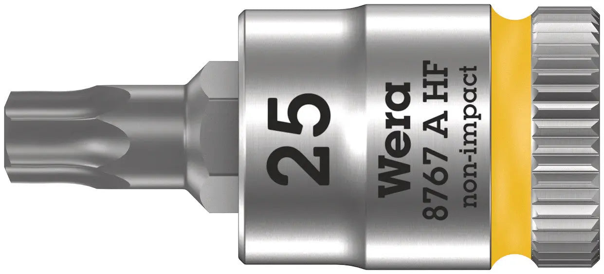 Wera 8767 A HF Torx Zyklop bit socket with 1/4" drive with holding function , TX 25 x 28 mm 05003365001 Wera