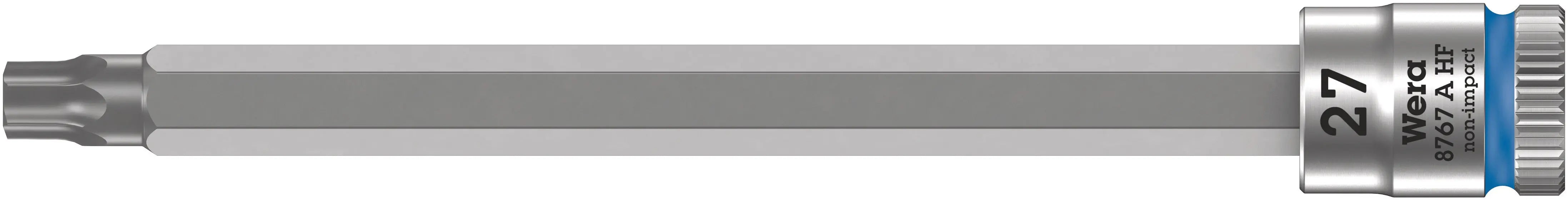 Wera 8767 A HF Torx Zyklop bit socket with 1/4" drive with holding function , TX 27 x 100 mm 05003368001 Wera