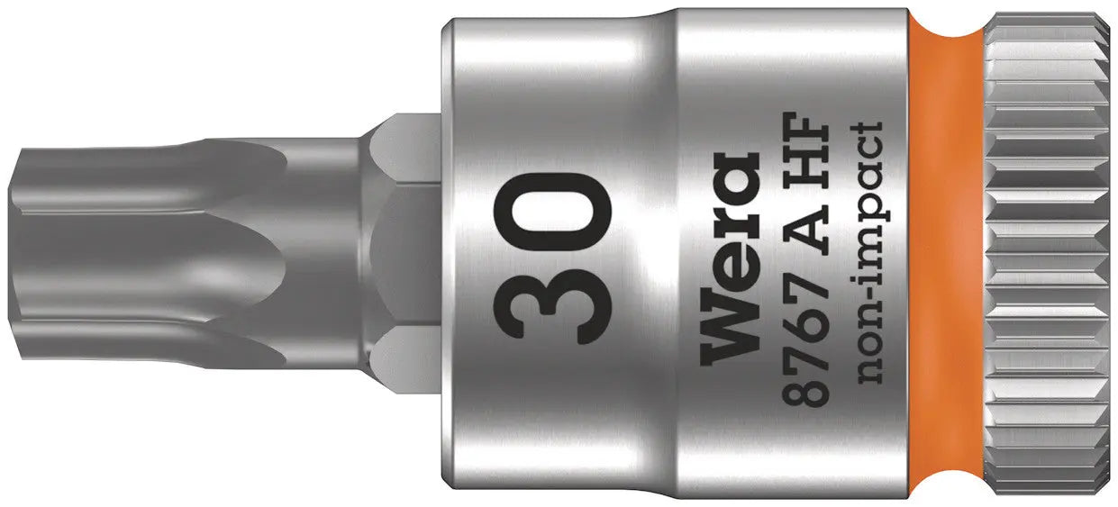 Wera 8767 A HF Torx Zyklop bit socket with 1/4" drive with holding function , TX 30 x 28 mm 05003369001 Wera