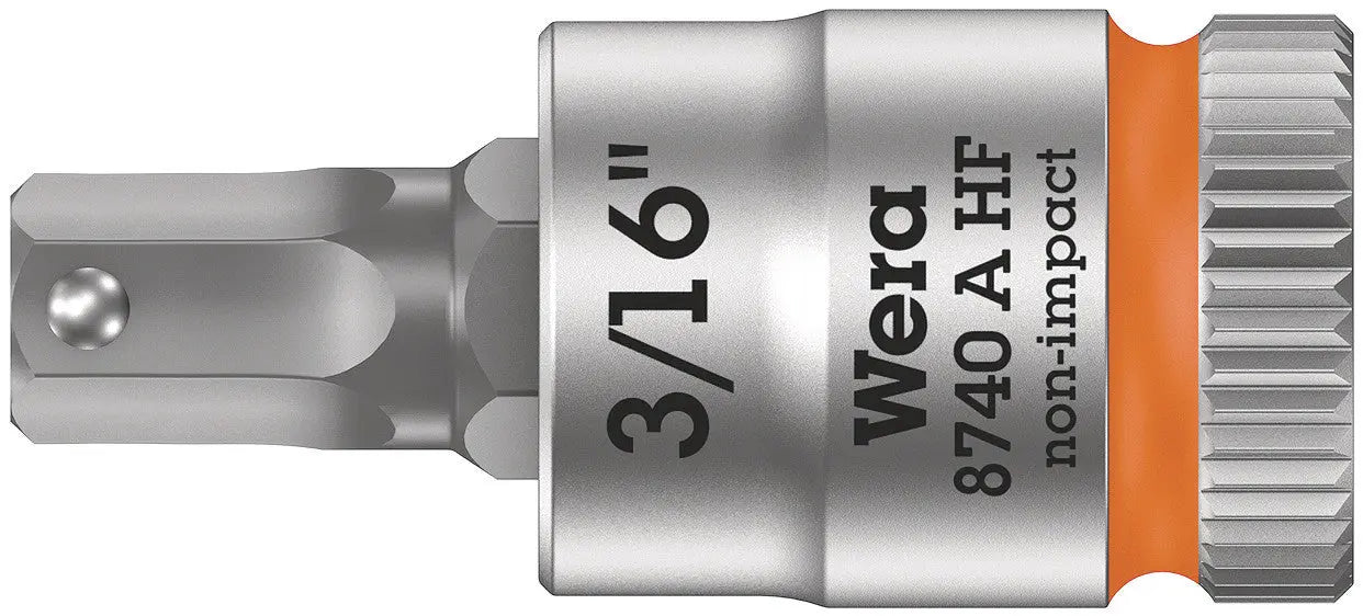 Wera 8740 A HF Hex-Plus SW 3/16" Zyklop bit socket with 1/4" drive holding function 05003386001 Wera