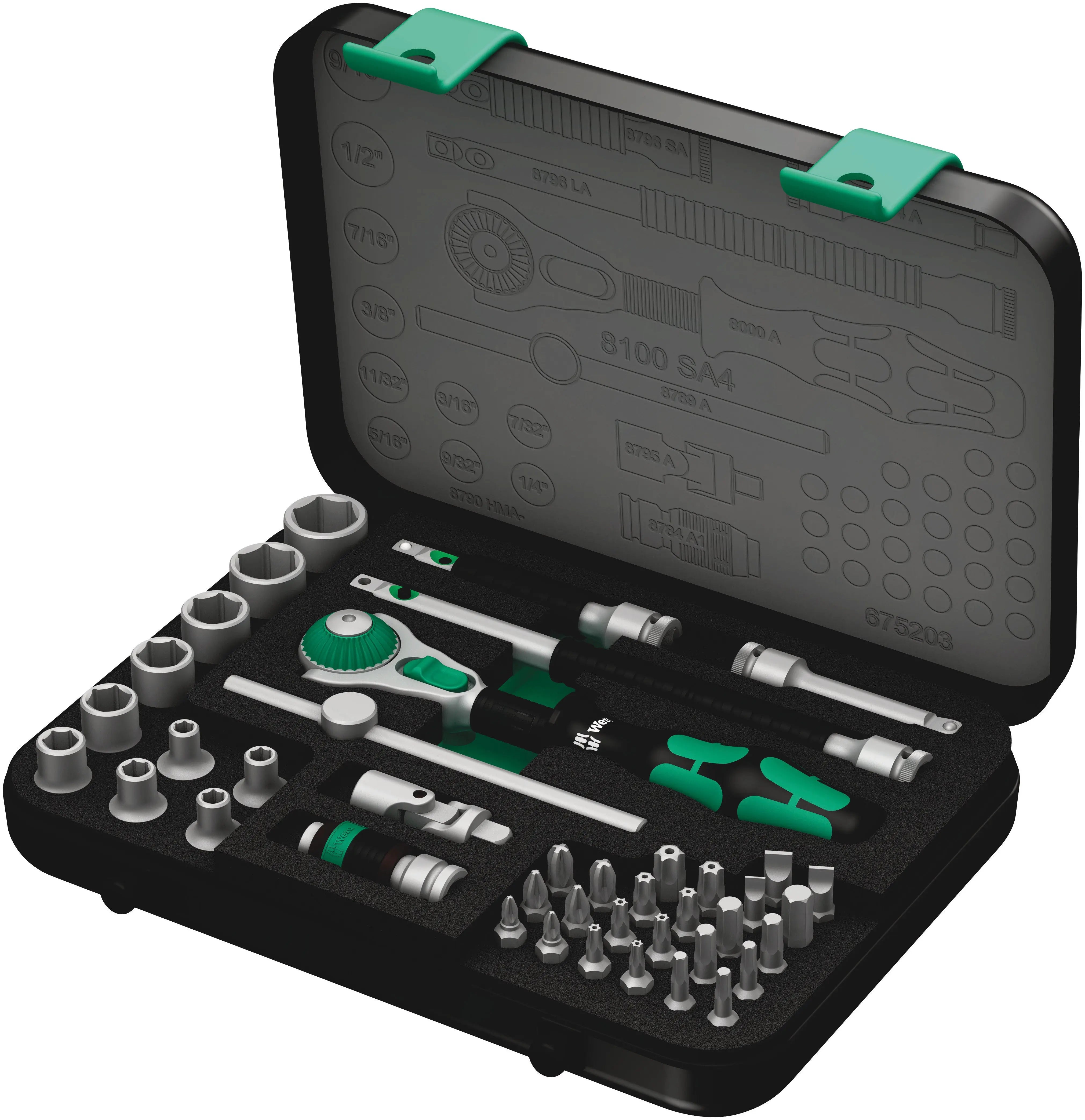 Wera 8100 SA 4 ZYKLOP 1/4" ZYKLOP 1/4" DR. SET 4 05003535001 Wera